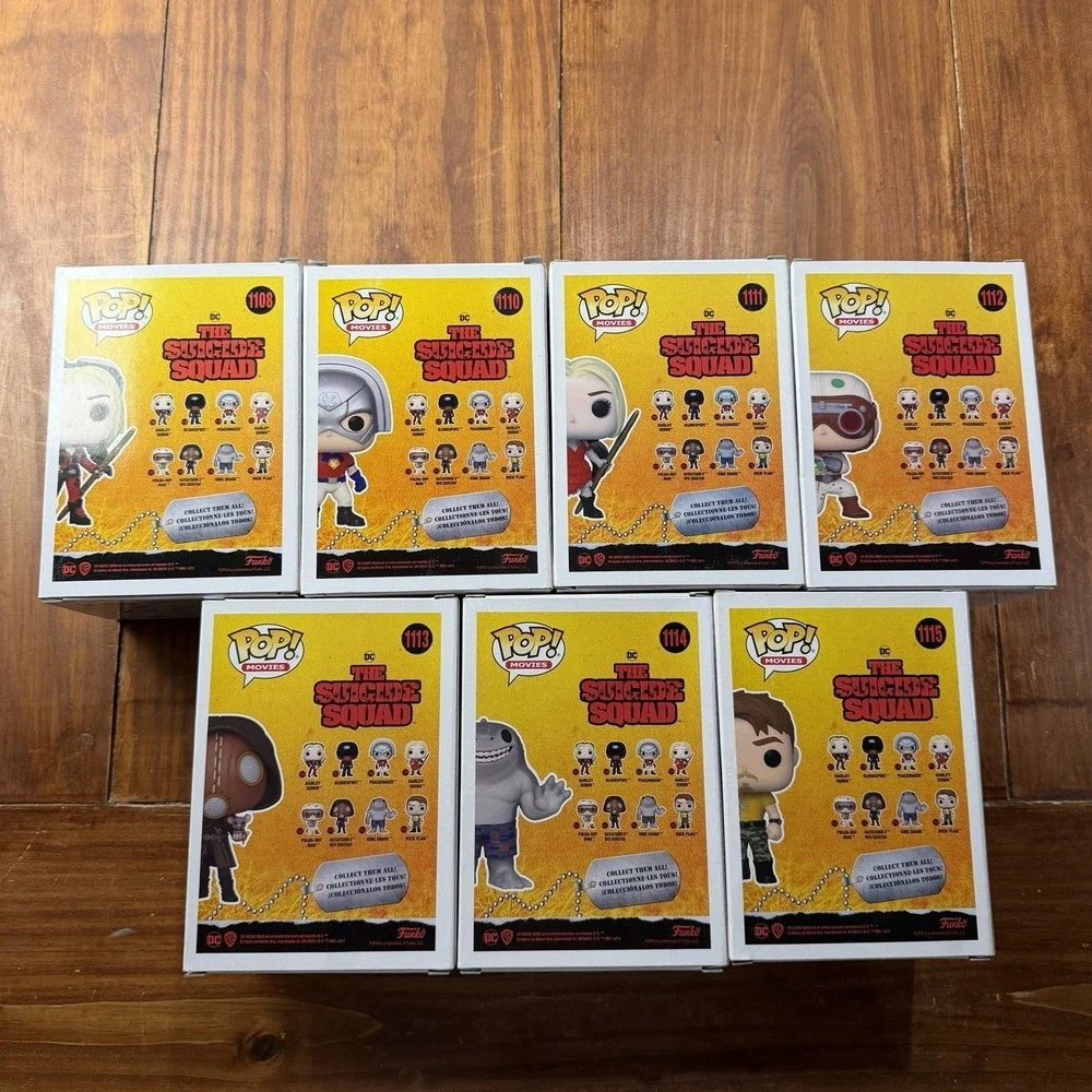 The Suicide Squad Funko Pop Lot of 7 Harley Quinn Peacemaker King Shark DC Set